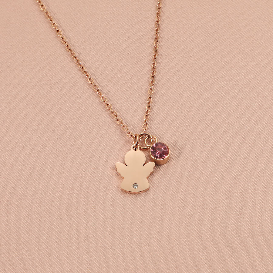 Collar ángel con piedra natal