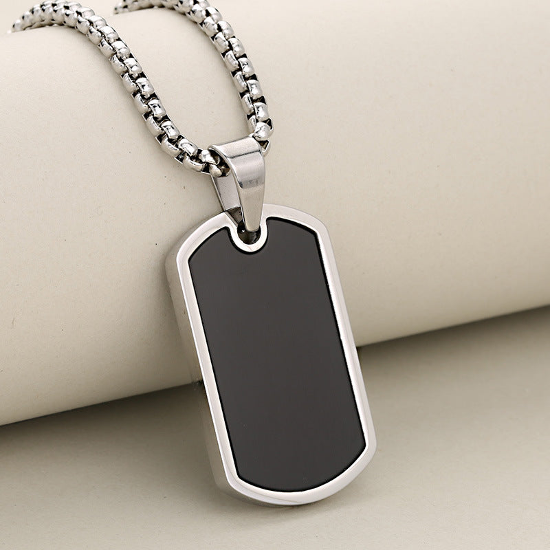 Collar tag negro para hombre
