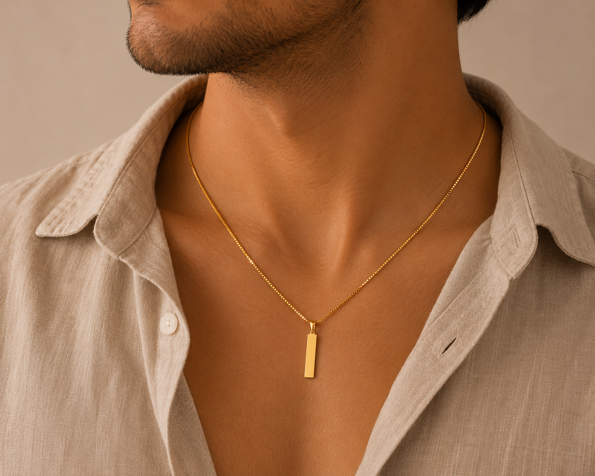 Collar barra vertical para hombre